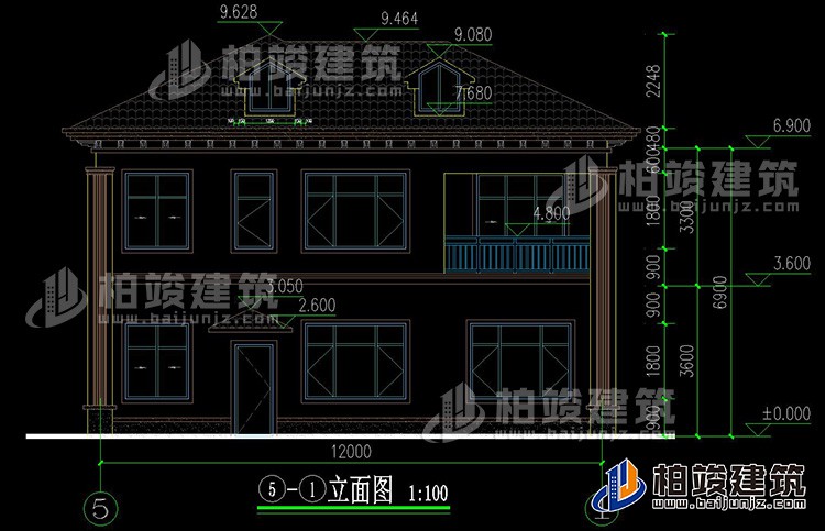 背立面图